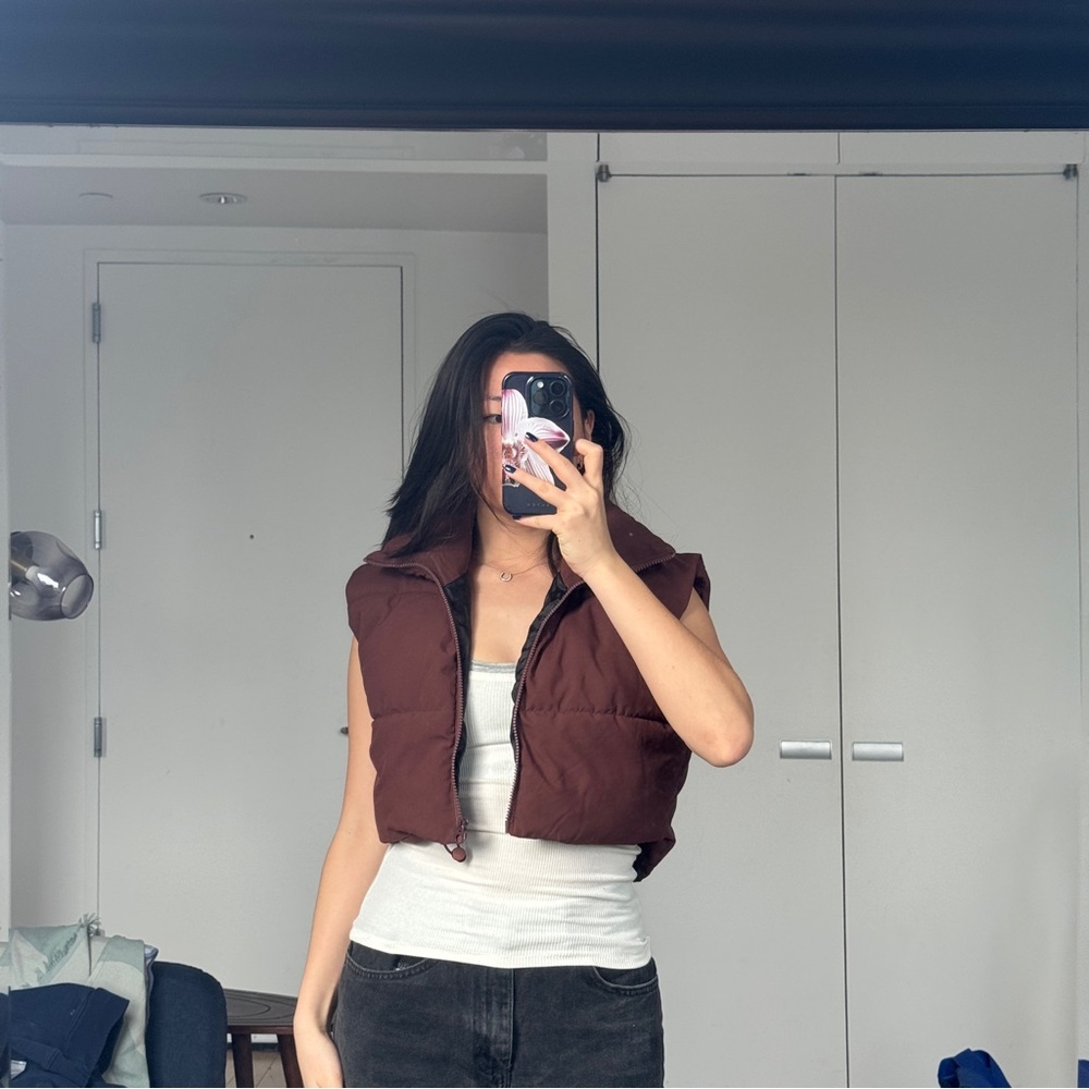 Princess Polly Cropped Brown Puffer Vest